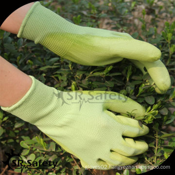 SRSAFETY Customized Printed Polyester Palm Coated PU Gloves